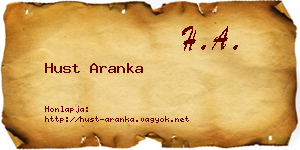 Hust Aranka névjegykártya